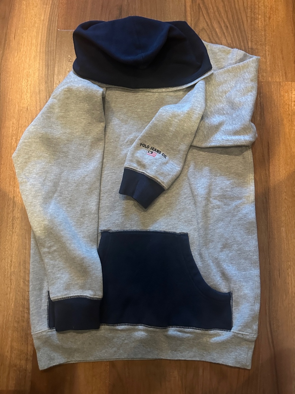 Ralph Lauren Gray and Navy Crewneck Hoodie